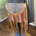 Myra Bag NEW Brilliance Crossbody Hair Hide Leather Canvas Fringe messenger Bag