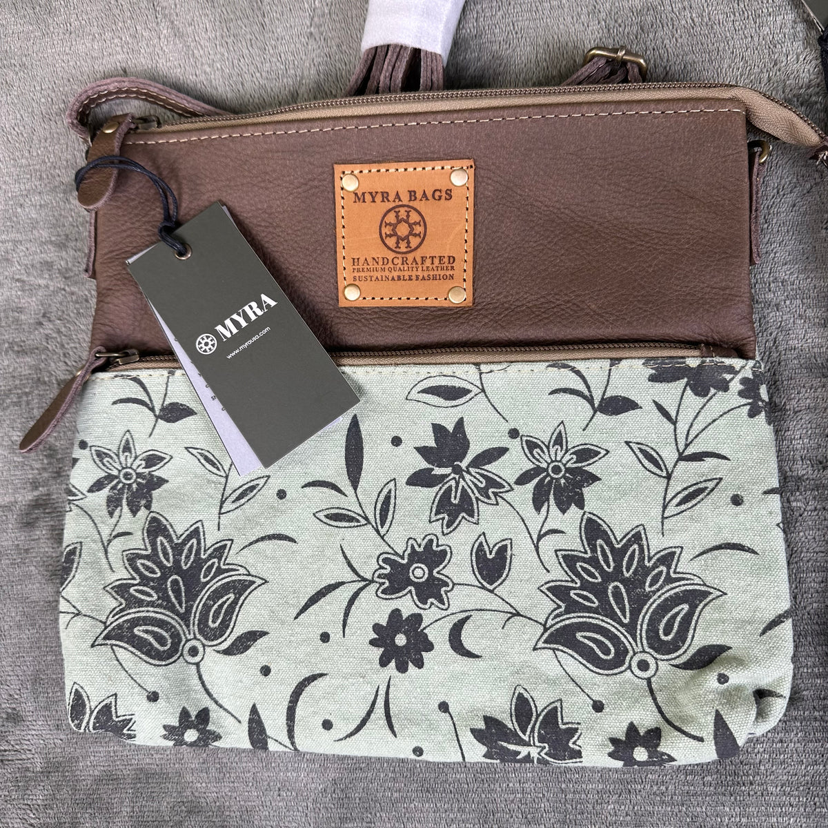 Myra Bag Crossbody Leather Canvas  Wild Print Trail Crossbody Boho Western 3 designs