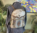 Myra Leather, Hair Hide , Canvas Backpack - pre-owned and perfect