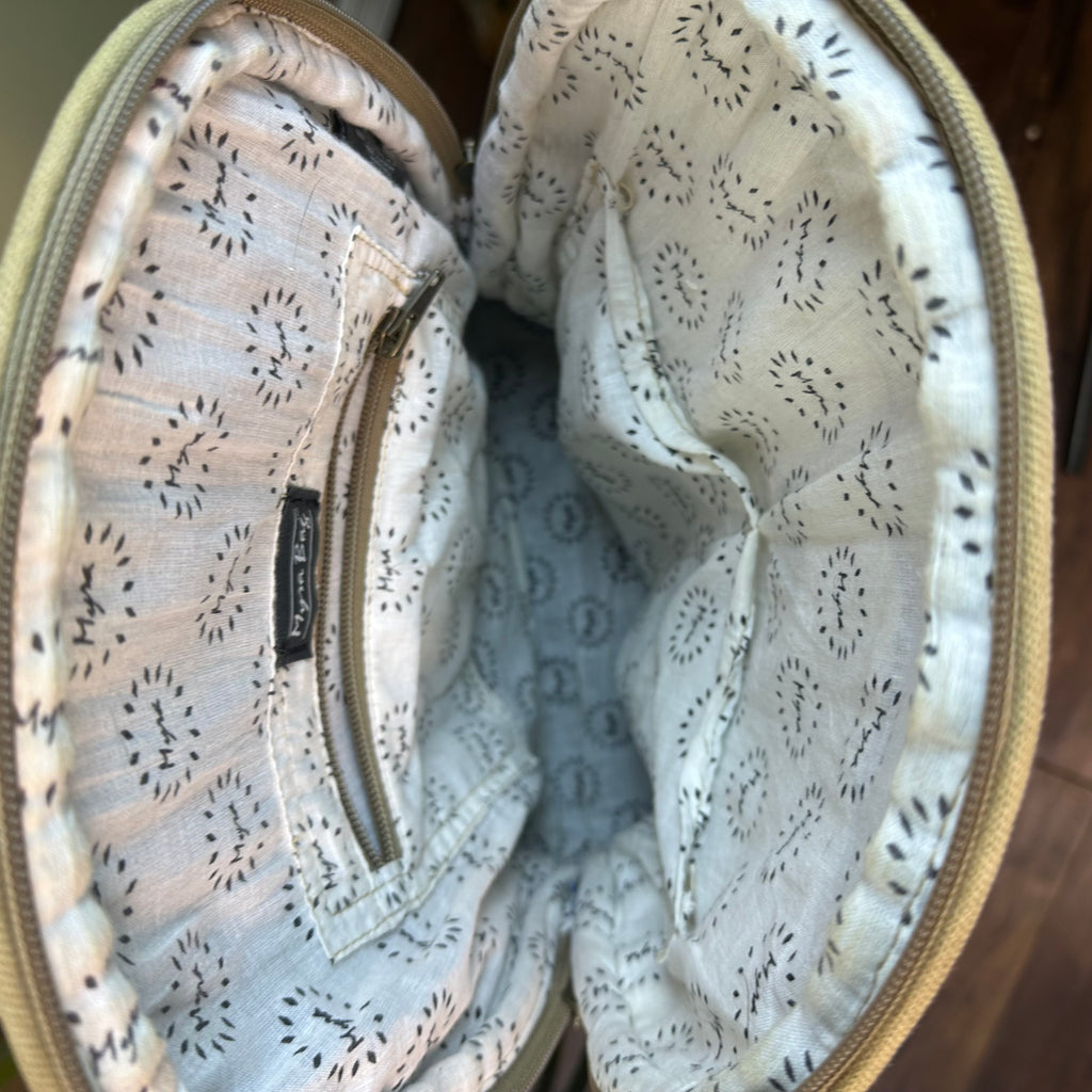 Myra Leather, Hair Hide , Canvas Backpack - pre-owned and perfect