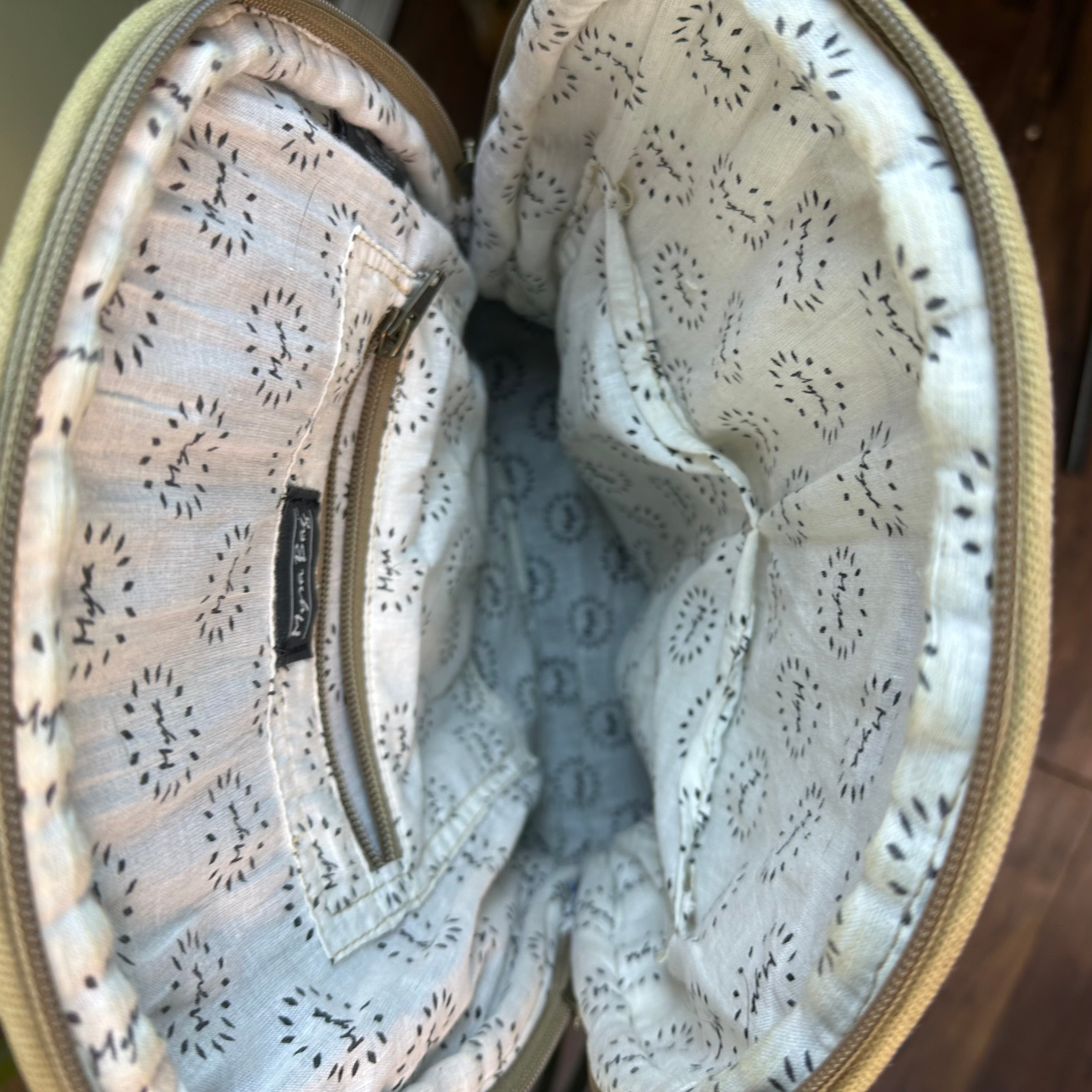 Myra Leather, Hair Hide , Canvas Backpack - pre-owned and perfect