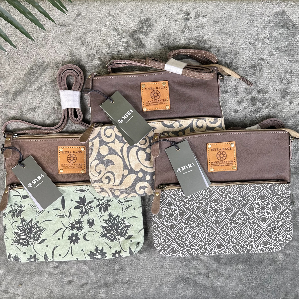 Myra Bag Crossbody Leather Canvas  Wild Print Trail Crossbody Boho Western 3 designs